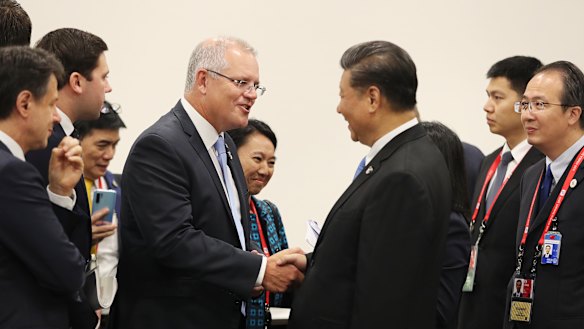 Testing times: Prime Minister Scott Morrison and China's President Xi Jinping.