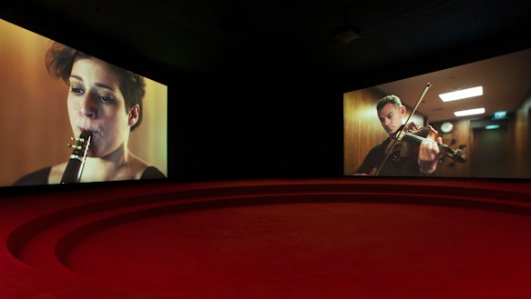 Musicians occupy the antechambers of parliament with a score inspired by a stenographer typing a poem in the Italian senate.