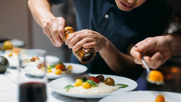 The cook is often banged up in the kitchen.