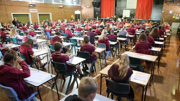 Students sitting the NAPLAN test.
