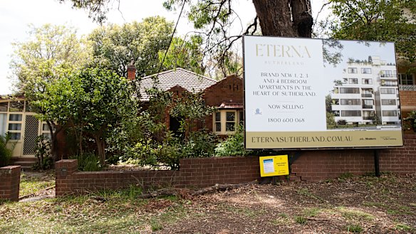 Part of the Sutherland land to be developed into an apartment block.