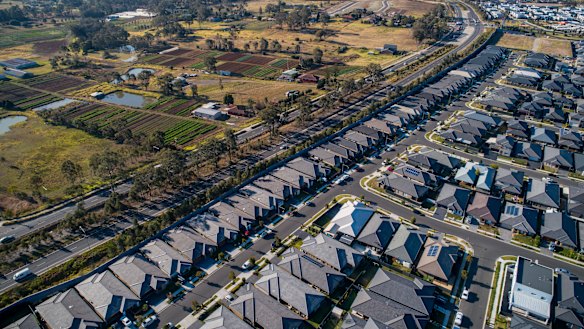 A housing estate in Leppington, south-west Sydney.