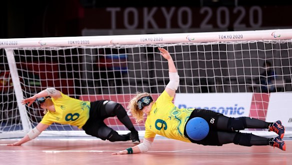 Brodie Smith and Meica Horburgh during their match against Israel. 