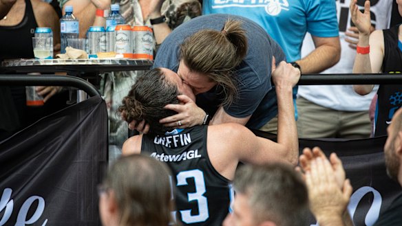 Capitals' Kelsey Griffin celebrates with her wife Erin