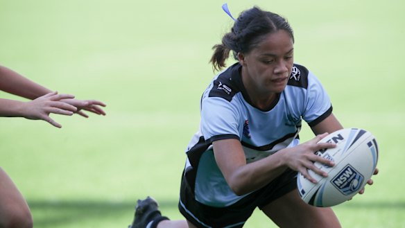 Faith Nathan, in action for Cronulla last year, promises big things. 