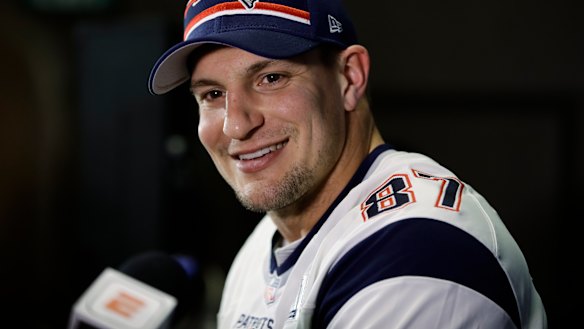 By the numbers: Rob Gronkowski at Wednesday's media conference.