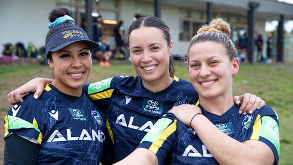 Seven years on, Tiana Penitani, Brooke Walker and Brooke Anderson are together again.