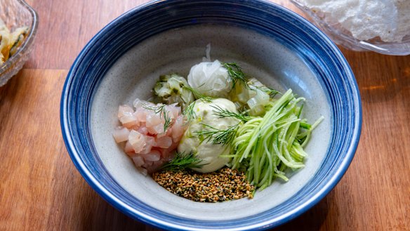 Kingfish tzatziki at The Hellenic House Project.