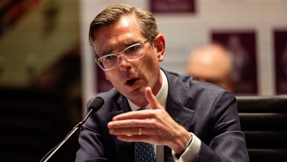 Premier Dominic Perrottet during a budget estimates hearing this week. 