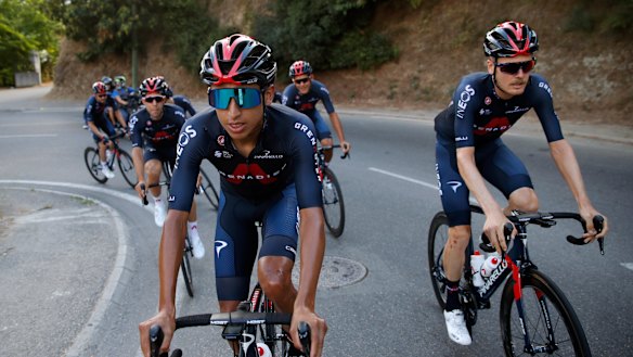 Colombia's Egan Bernal, left, is the defending champion and still the rider to beat in 2020.