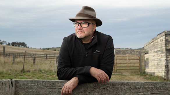 Pollster Mark Textor on his farm outside Goulburn.