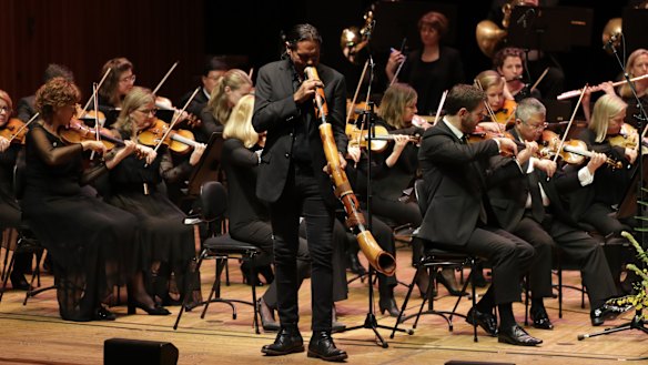 William Barton played a didgeridoo version of Down Under at the service.