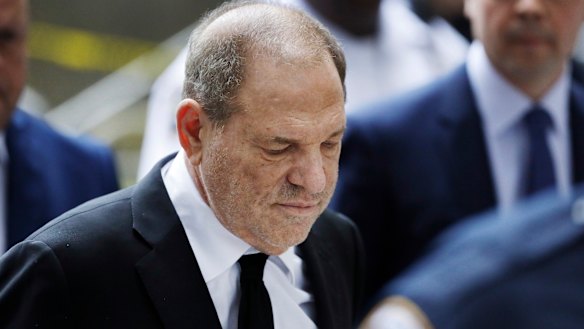 The disgraced Harvey Weinstein arrives at court in August.