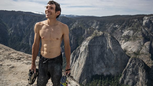 Alex Honnold atop El Capitan in Yosemite National Park, California.
