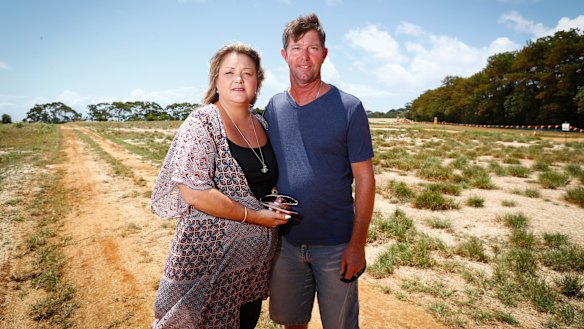Hayley and James Paddon at the Cudgen Plateau proposed site for the new Tweed Valley hospital.