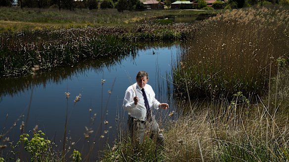 Orange mayor Reg Kidd at the Ploughman's Creek Wetlands, a constructed wetland that acts as the kidneys of the city.