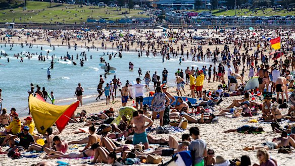 Bondi Beach on Monday. 