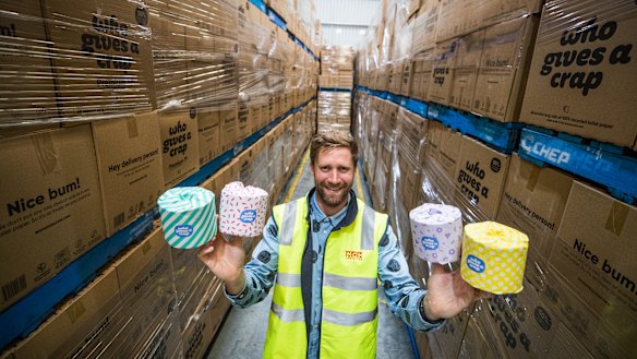 The founder of Who Gives a Crap toilet paper, Simon Griffiths, is bemused by the surge in sales.