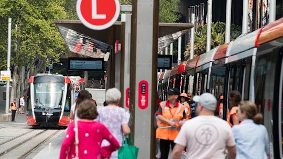 The light rail line opened between Randwick and Circular Quay on Saturday.