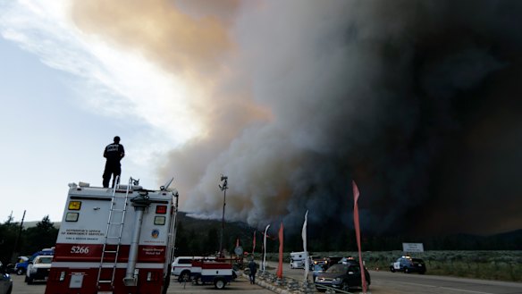A massive bushfire burns near Redding, California.