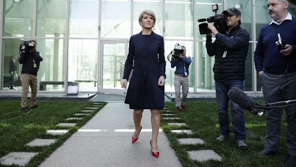 Ms Bishop at Tuesday's media conference.