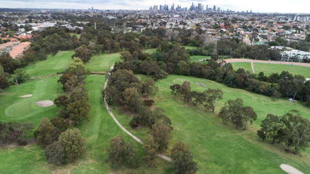 An aerial shot of the course.