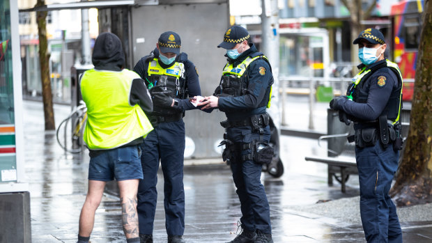 Protective Services Officers patrolling and issuing fines in Melbourne’s CBD.
