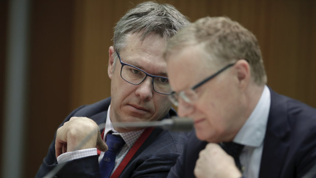 RBA governor Phil Lowe and his deputy Guy Debelle. 