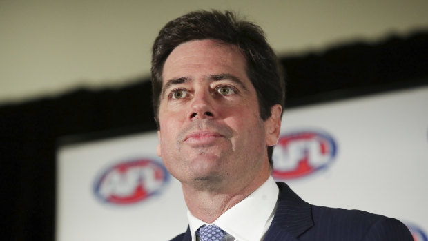 AFL chief executive Gillon McLachlan at an event in Parliament House in August.