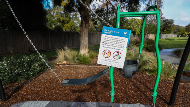 Melbourne’s playgrounds were closed for a brief period.