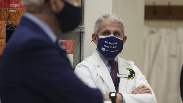 Anthony Fauci, director of the National Institute of Allergy and Infectious Diseases, during a tour at the National Institutes of Health.