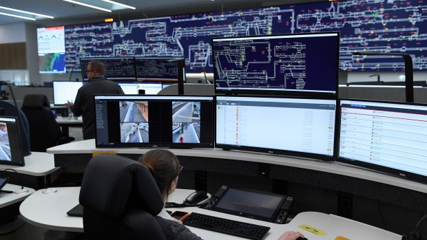 Staff at the Rail Operations Centre in Alexandria monitor the 11,000 cameras across the train network.
