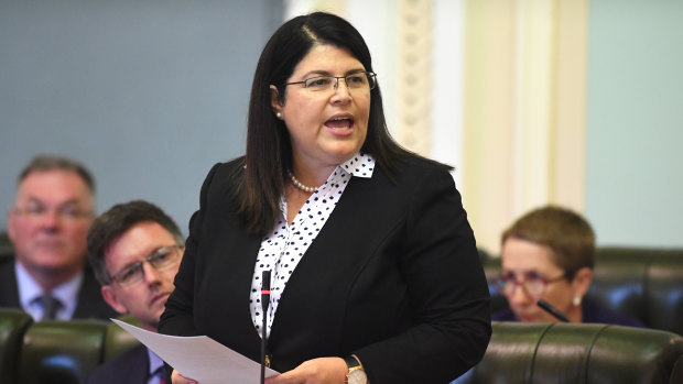 Queensland Education Minister Grace Grace in Queensland Parliament