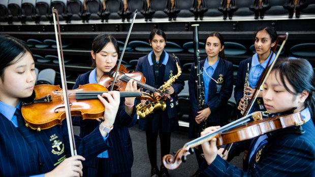 At MLC School, string players can rehearse but woodwind players are not allowed under new COVID-19 rules for schools.