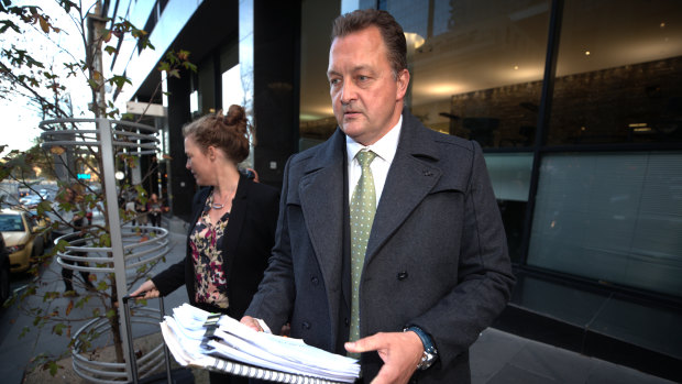 Former detective Paul Dale after giving evidence in the royal commission in June. 