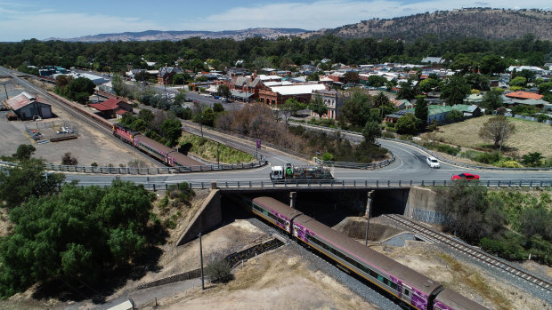 The road overpass in Euroa. 