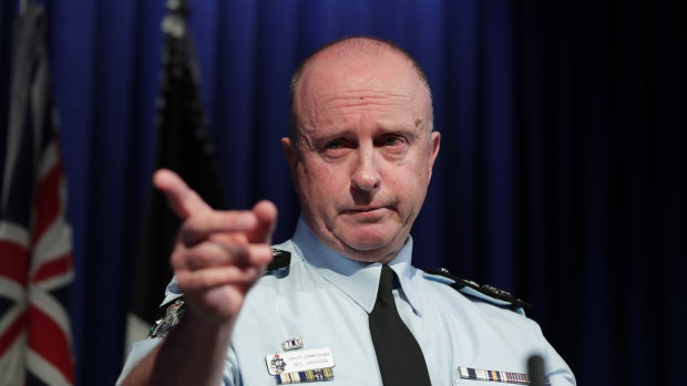 AFP acting commissioner Neil Gaughan addresses the media in Canberra.