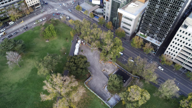 A large chunk of the Flagstaff Gardens has been cordoned off for the City Loop safety upgrade. But no works have been done on the project for months.