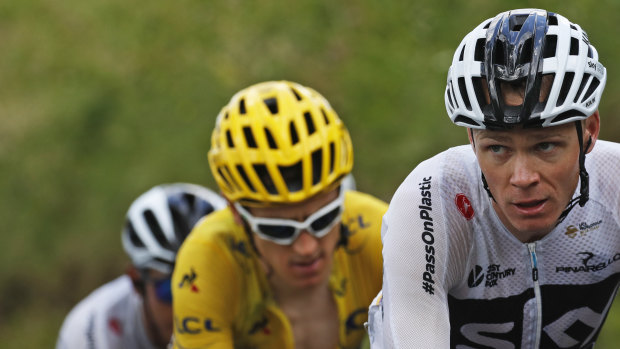 Heir apparent: Chris Froome (right) was unable to keep up with teammate and race leader Geraint Thomas.