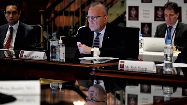 NSW Treasury secretary Mike Pratt giving evidence at an upper house inquiry last year.