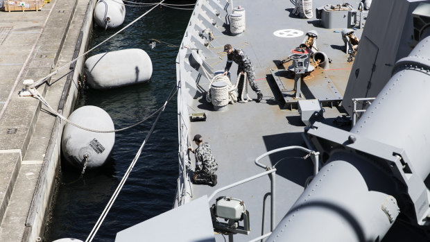 On board HMAS Parramatta. 