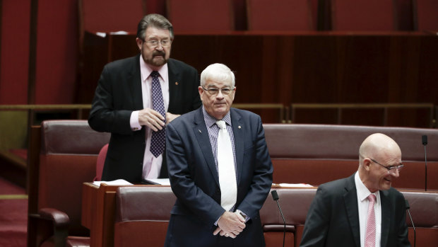 Senator Brian Burston in the Senate on Thursday morning.