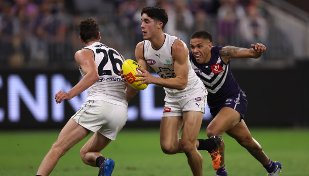 Adam Cerra faced his former team Fremantle for the first time last year.