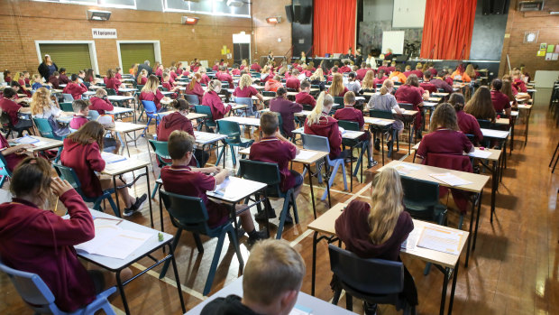 Students sitting the NAPLAN test.
