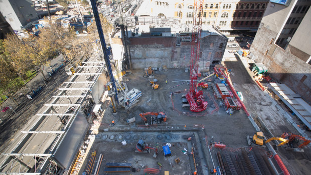 The site of the former McDonald's on Swanston Street near Flinders Street Station.