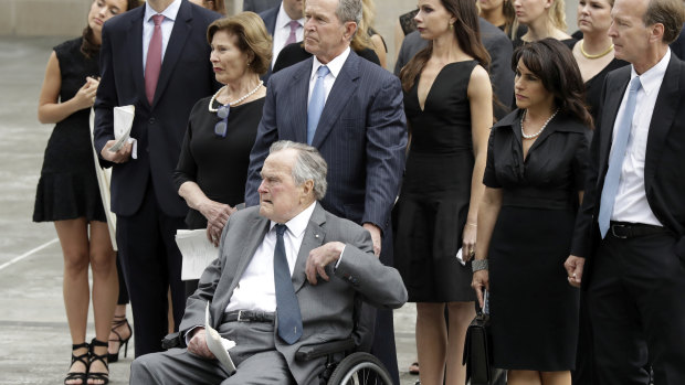 George H.W. Bush (in wheelchair) used the "thousand points of light" slogan to encourage volunteerism.