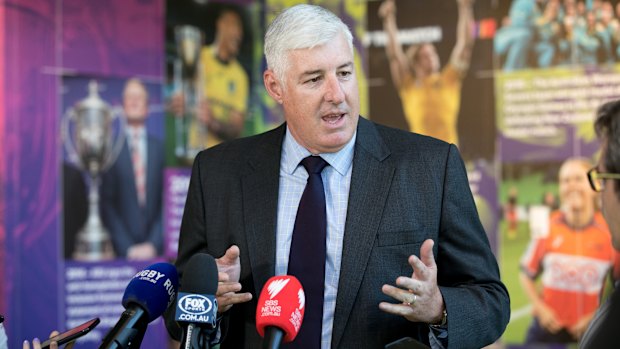 No appetite for change: Rugby Australia chairman Cameron Clyne and his board hope the next two Tests put coaching speculation to bed. 