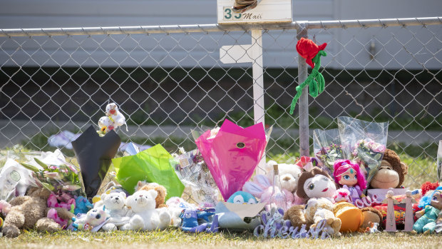 Tributes were left outside the home after the deaths of the girls.