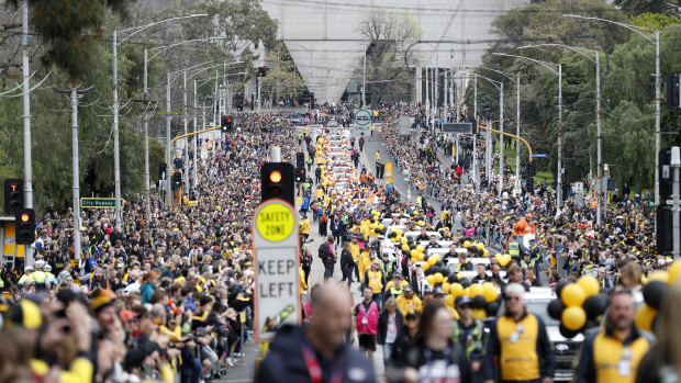 The 2019 AFL Grand Final Parade saw fans crowd the streets of Melbourne’s CBD.