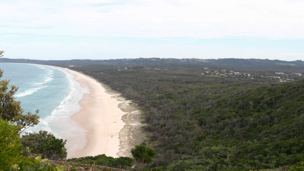 Dense bushland surrounds the town in all directions, showing the huge task being undertaken by police and community searches.